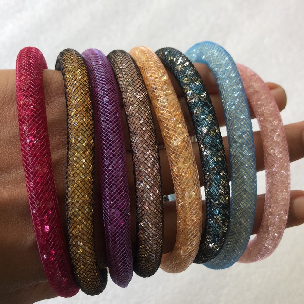 Multiple Colors Shiny Bracelets -8 Pieces- Large … - image 5